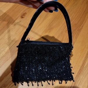 Y2k Black Beaded Mini Purse